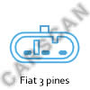 Conector de Diagn&oacute;stio Fiat 3 pines